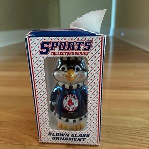 NIB Boston Red Sox Blown Glass Ornament Penguin Sports Collectors Series